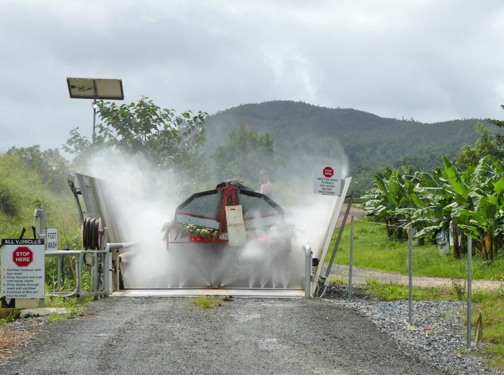 Vehicle washdown facilities. (Photo by J. Daniells, Queensland DAF)